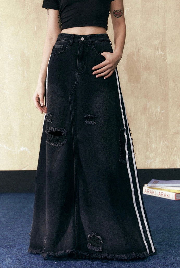 EZEK&STUDIO American Retro Denim long skirt