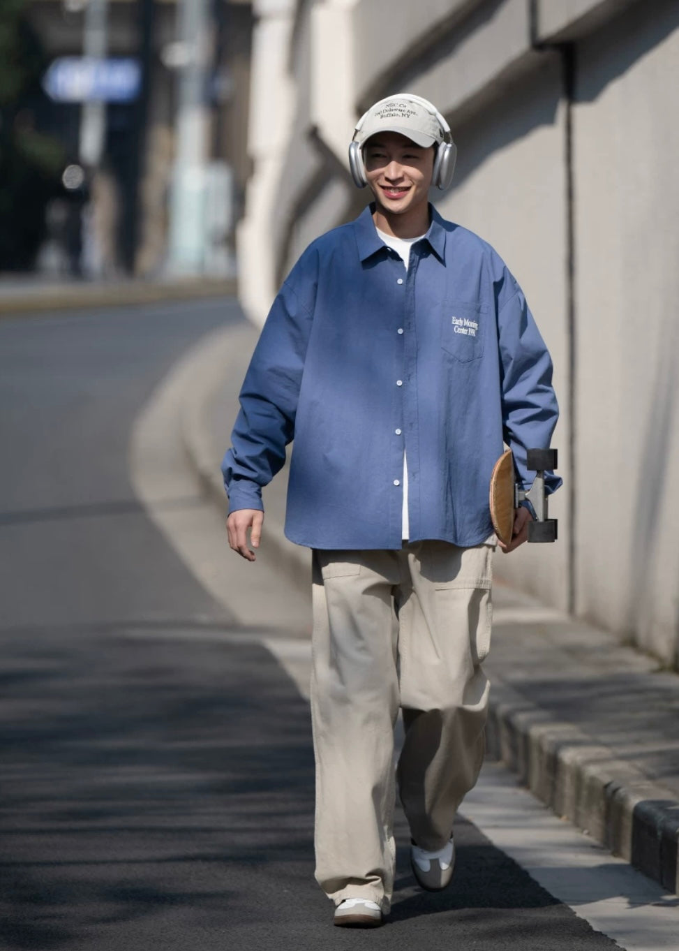BELLKENIDE Silhouette Solid Color Long-Sleeved Shirt