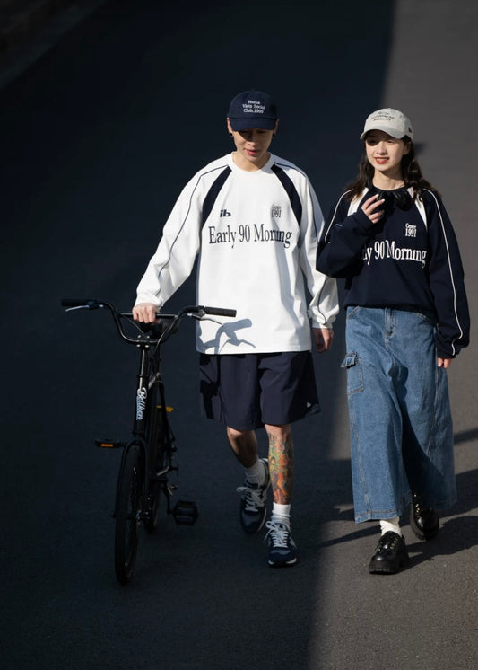 BELLKENIDE Heavy Cotton Retro Jersey Long Sleeve T-Shirt