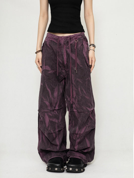ZEROSTORE Tie dye design purple wide leg pants