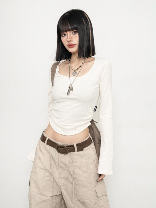 ZEROSTORE Hot Girl Short Top Long Sleeve T-Shirt