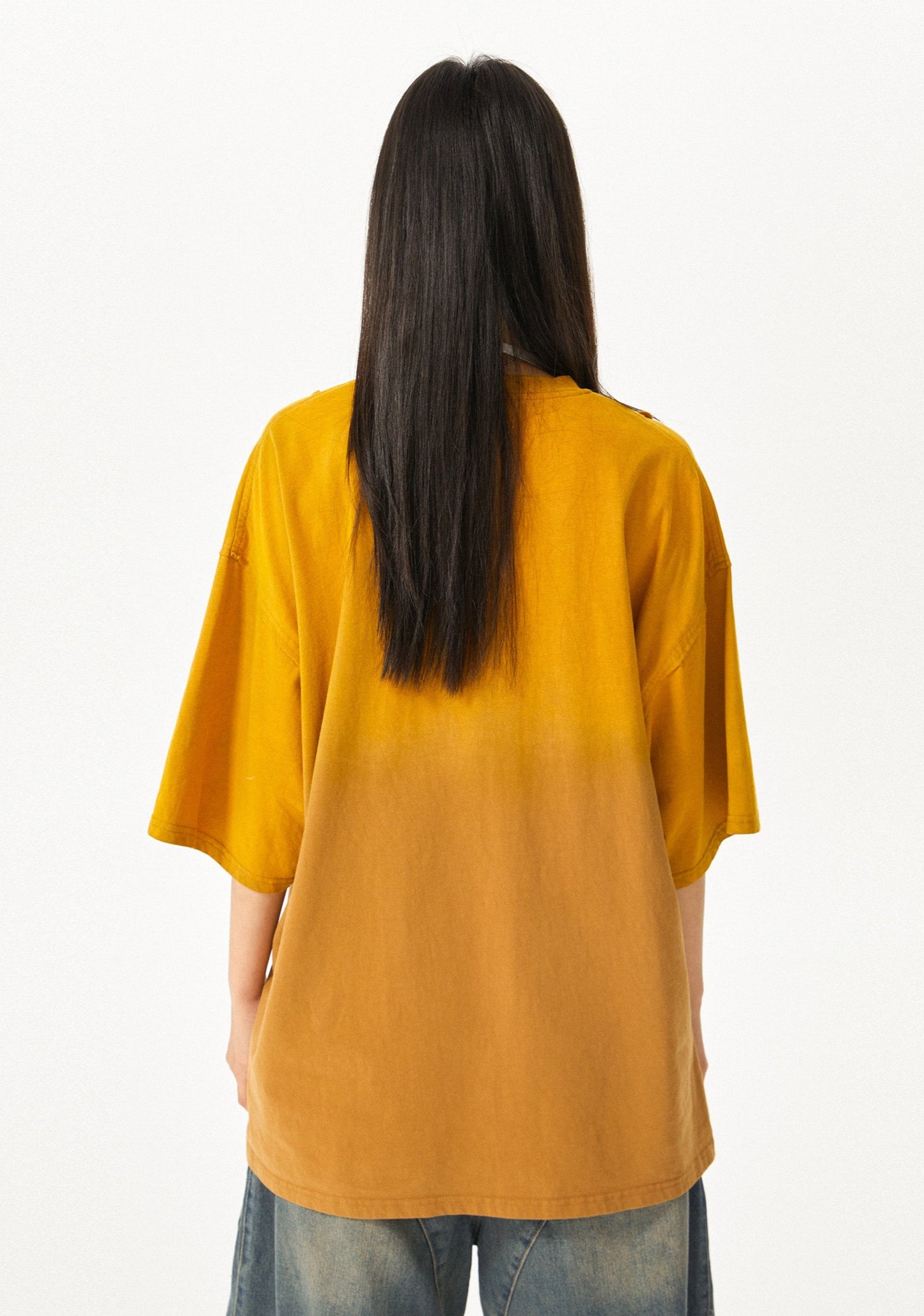 EZEK&STUDIO American Retro Loose Yellow T-shirt