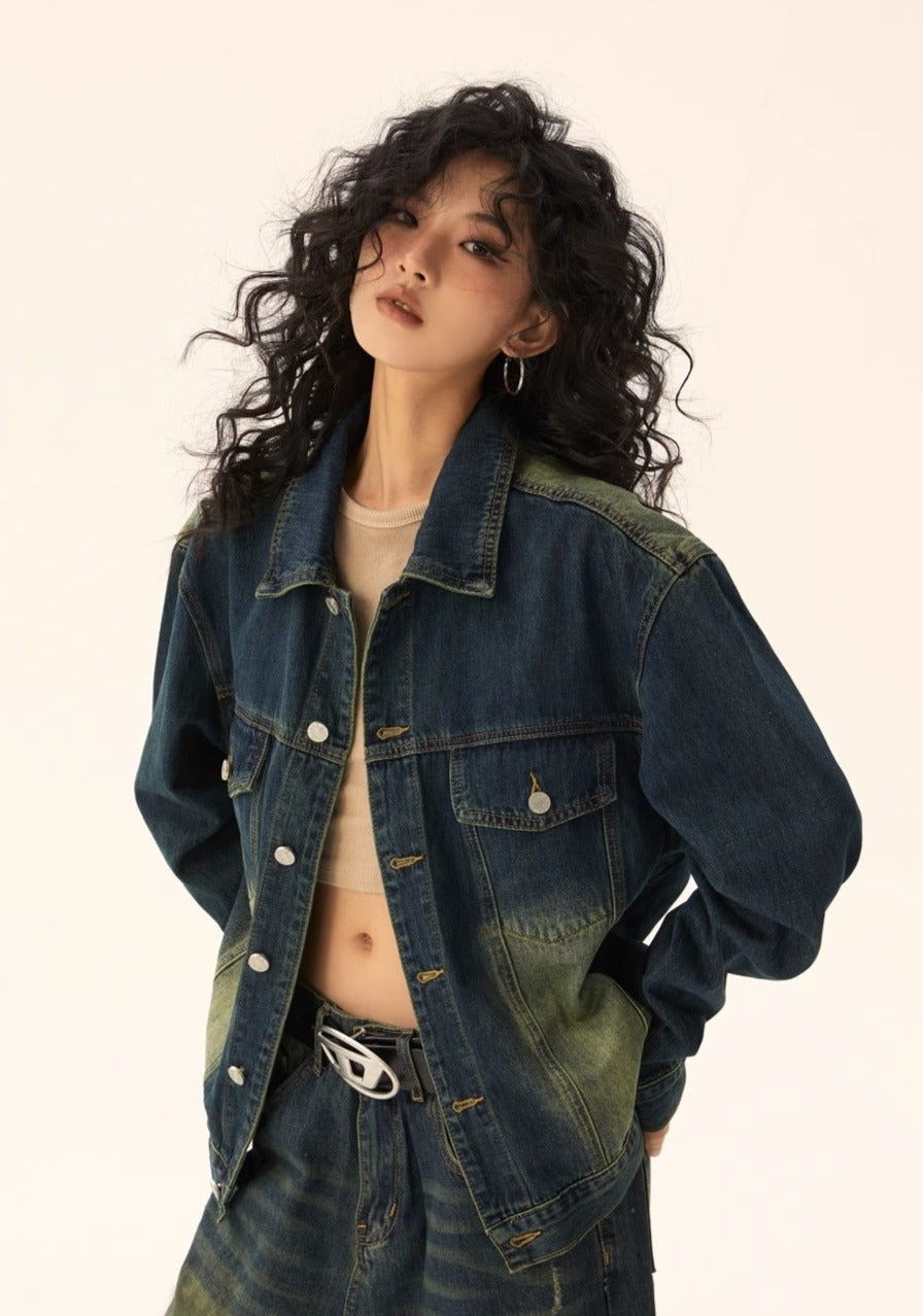 EZEK&STUDIO Casual Vintage Denim Jacket