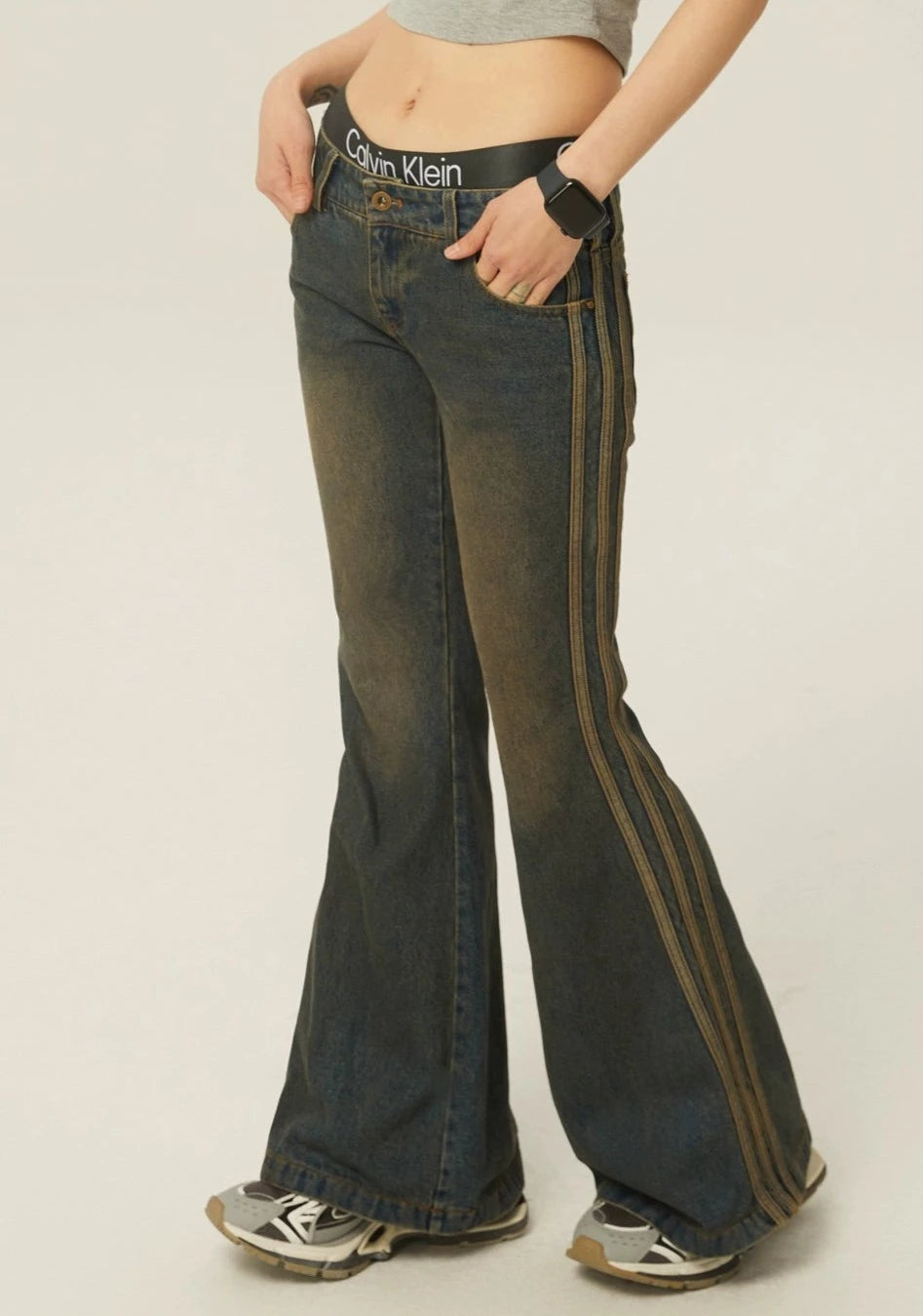 EZEK&STUDIO High-waisted Casual Denim Pants