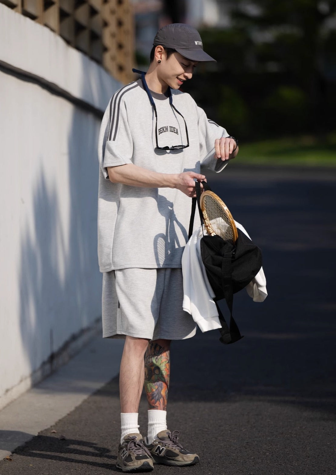 BELLKENIDE Classic Style Waffle Short Sleeve T-shirt