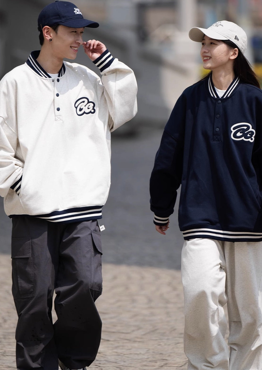 BELLKENIDE Retro Loose Baseball Collar Sweatshirt