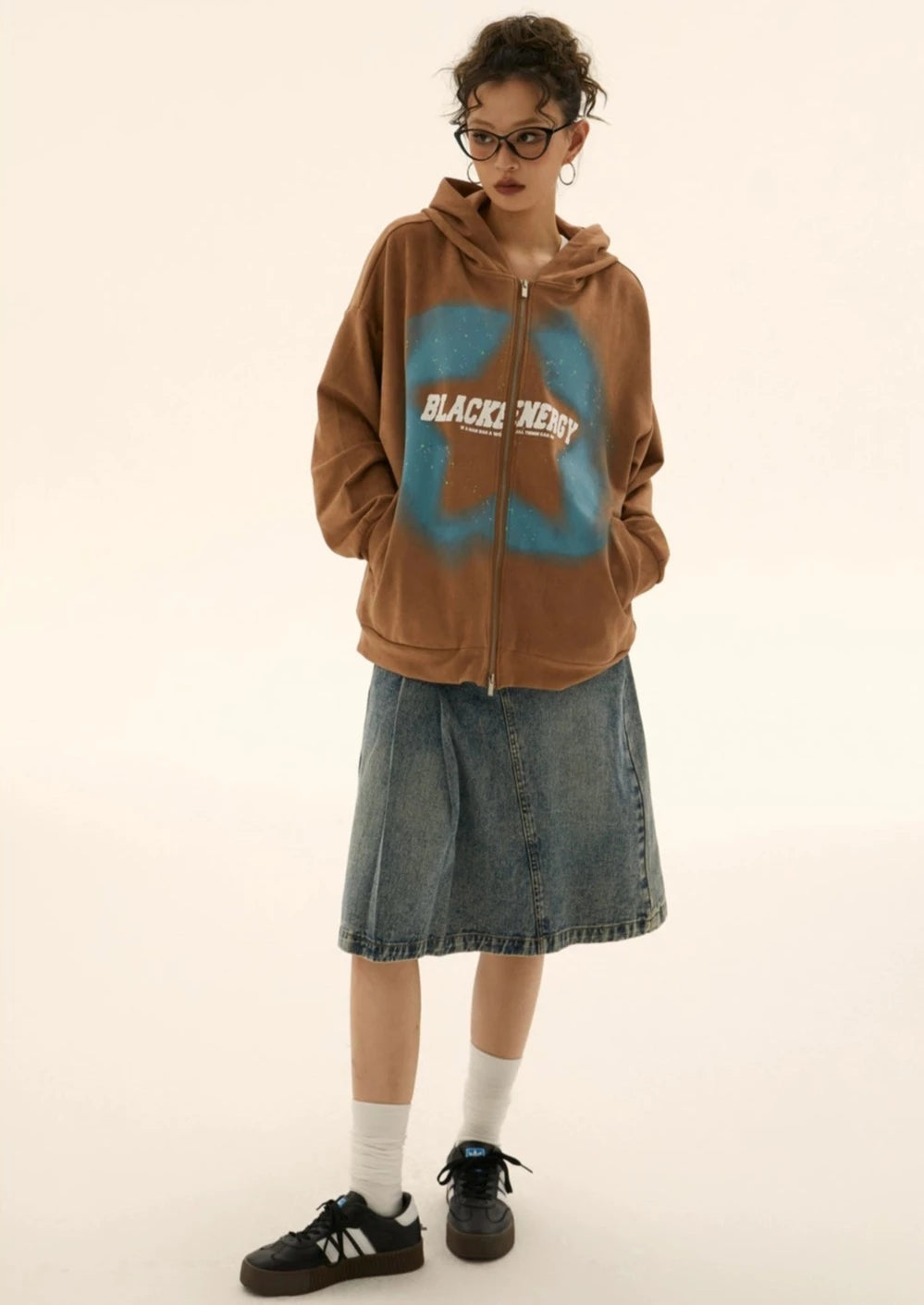 EZEK&STUDIO Graphic Star Zip Hoodie