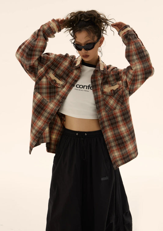 EZEK&STUDIO Checked Design Long-Sleeved Shirt