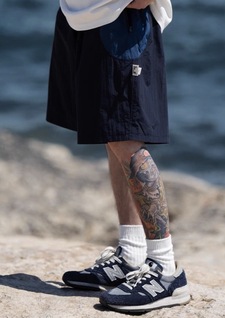 BELLKENIDE Retro Functional Colorblocking Short Pants