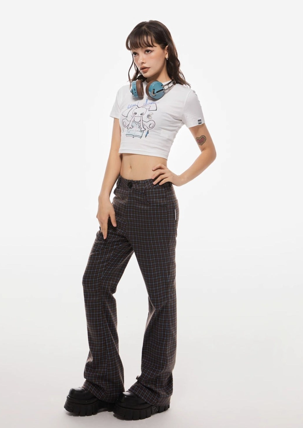 EZEK&STUDIO American Checked Loose Straight Pants