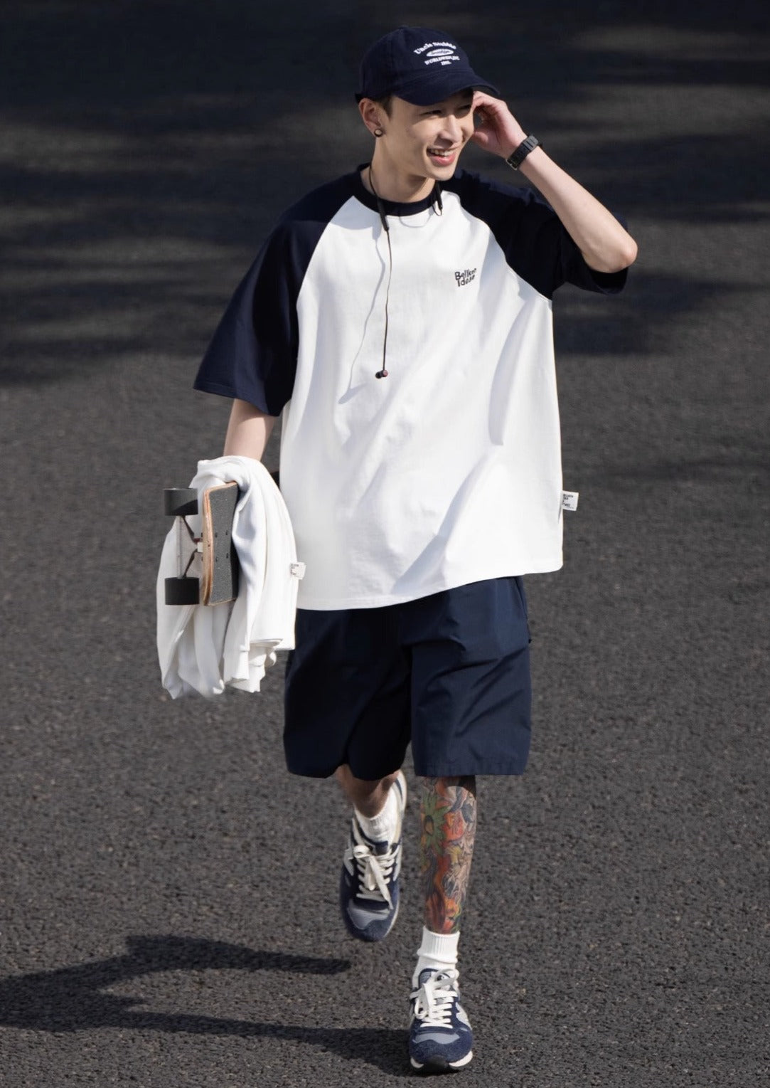 BELLKENIDE Raglan Skater Style Short Sleeve T-shirt
