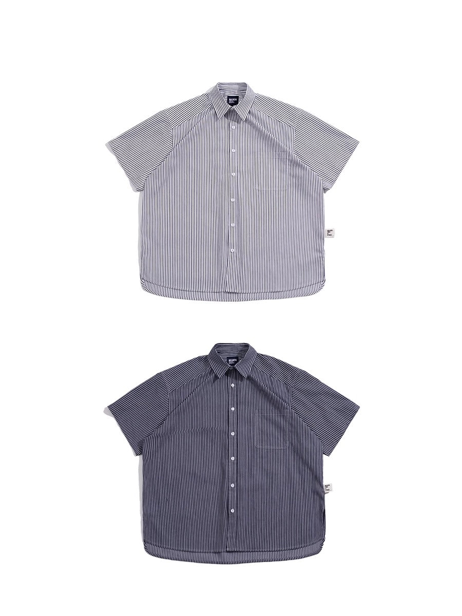 BELLKENIDE Stripe Loose Short Sleeved Shirt