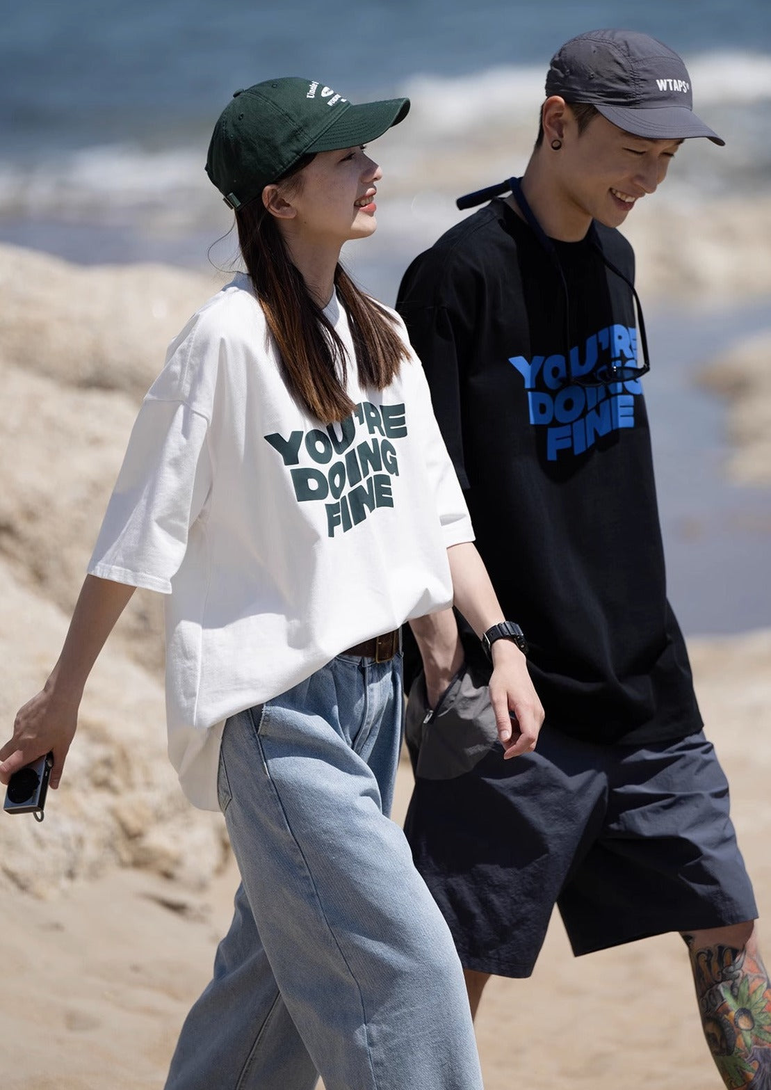 BELLKENIDE Simple Letter Print T-shirt