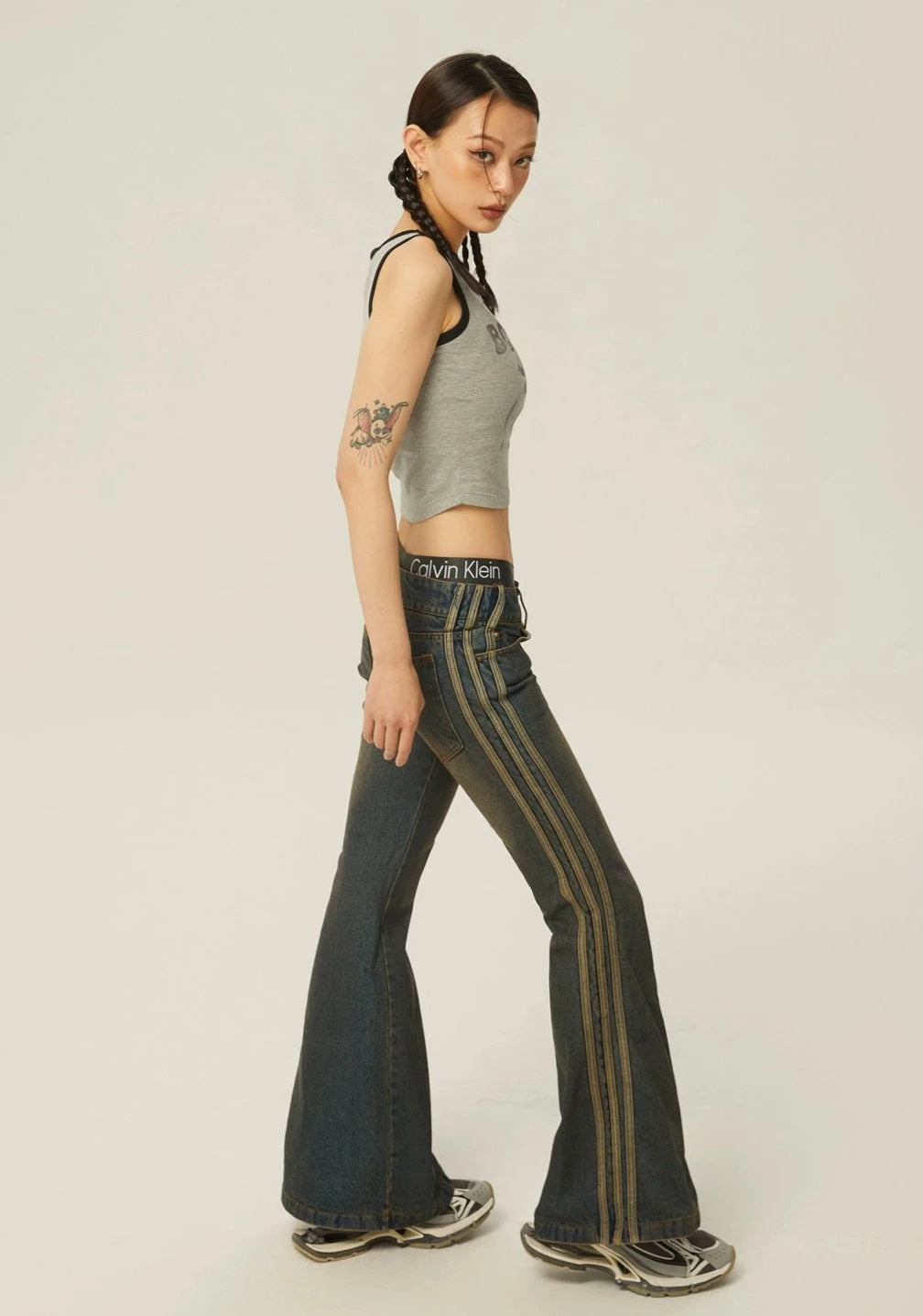 EZEK&STUDIO High-waisted Casual Denim Pants