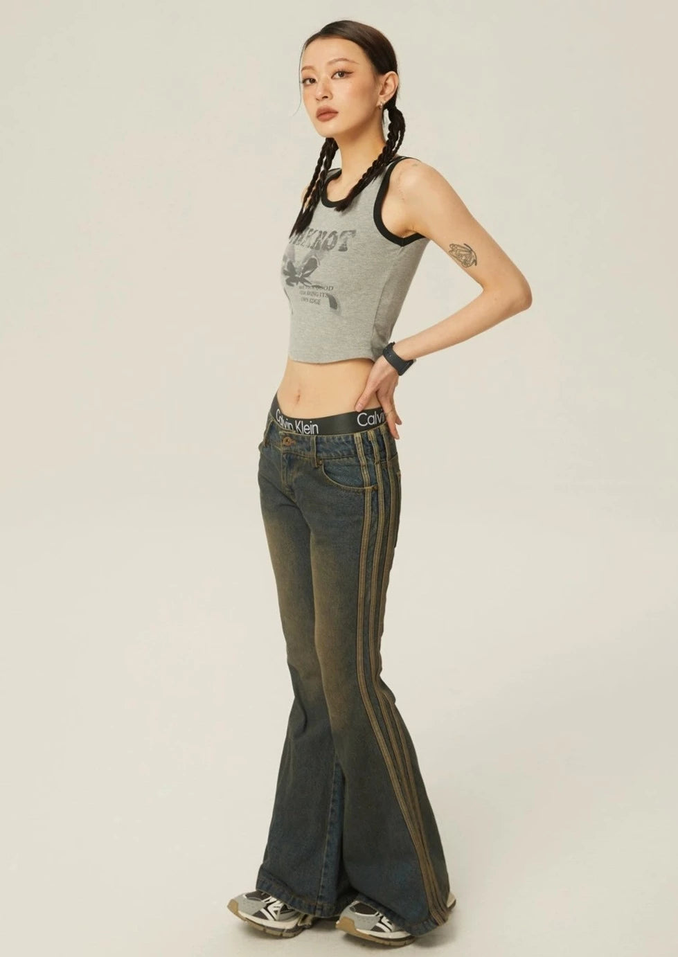 EZEK&STUDIO High-waisted Casual Denim Pants