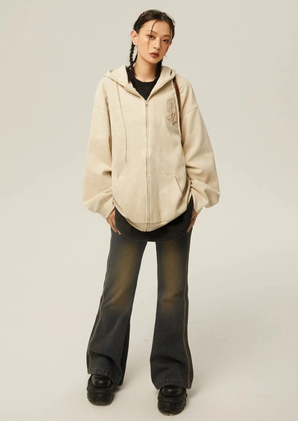 EZEK&STUDIO High-waisted Casual Denim Pants