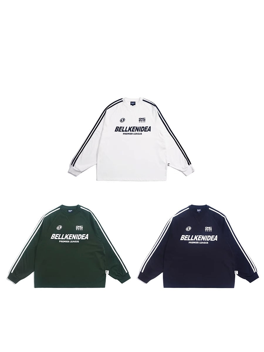 BELLKENIDE Cotton Three Stripes Long Sleeve T-Shirt