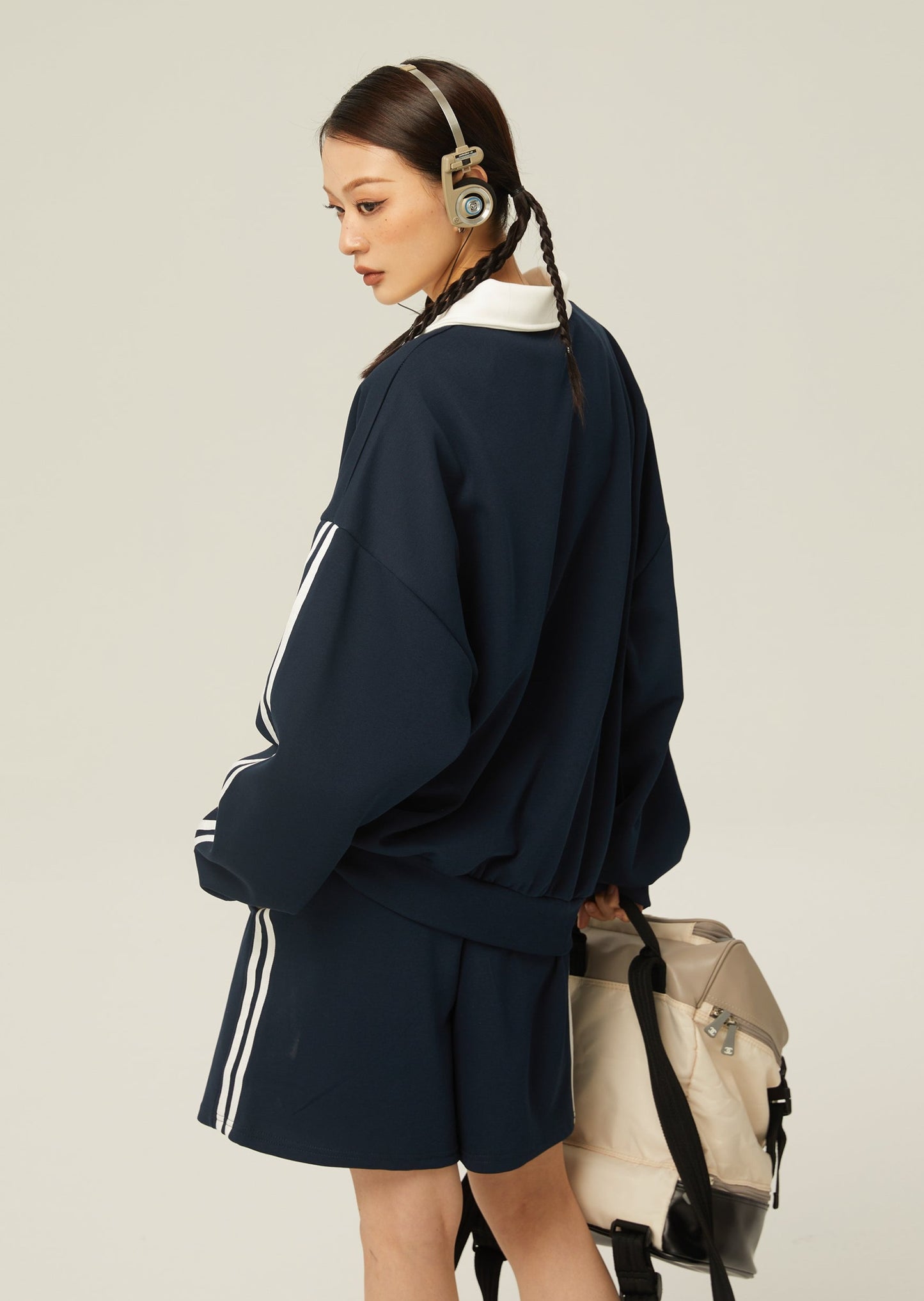 EZEK&STUDIO Half-button Collar SweatHalfPants