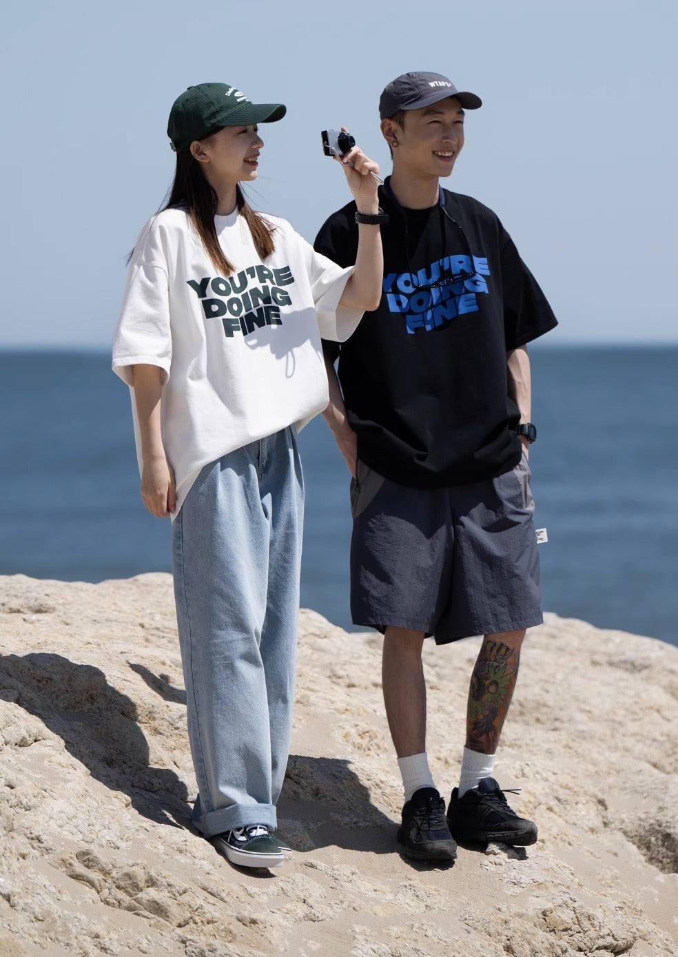 BELLKENIDE Simple Letter Print T-shirt