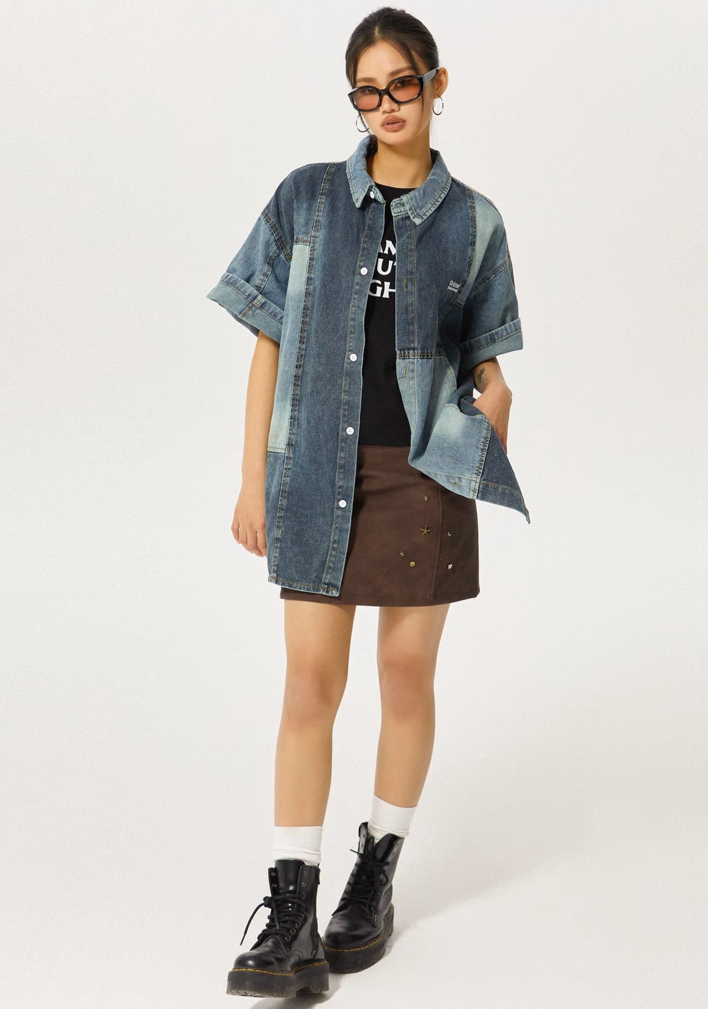 EZEK&STUDIO American Retro Denim Summer shirt