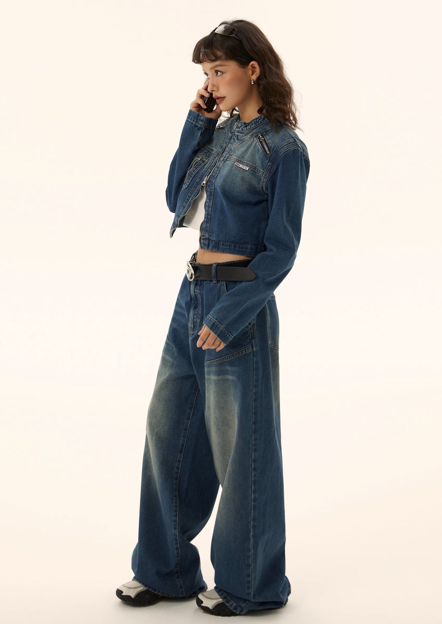 EZEK&STUDIO American Retro Wide Tide Jeans