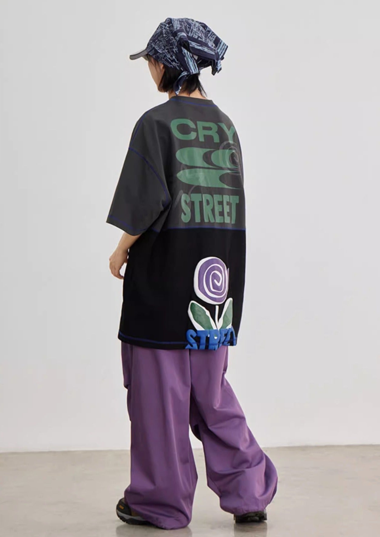 CRYING CENTER Flower Back Prin T-shirt