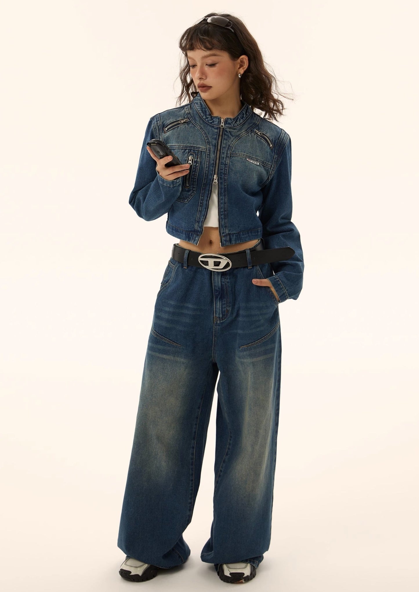 EZEK&STUDIO American Retro Wide Tide Jeans