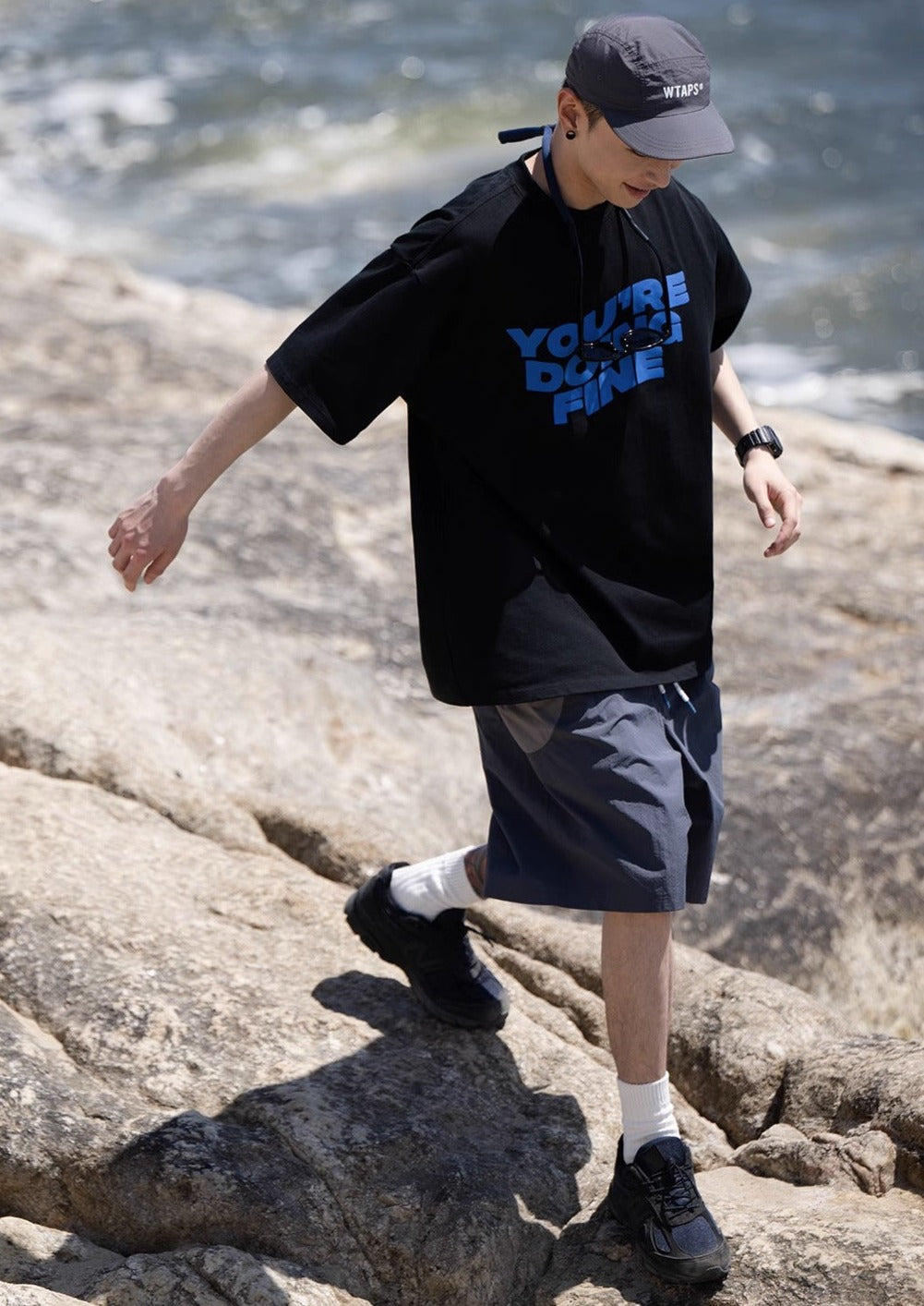 BELLKENIDE Simple Letter Print T-shirt
