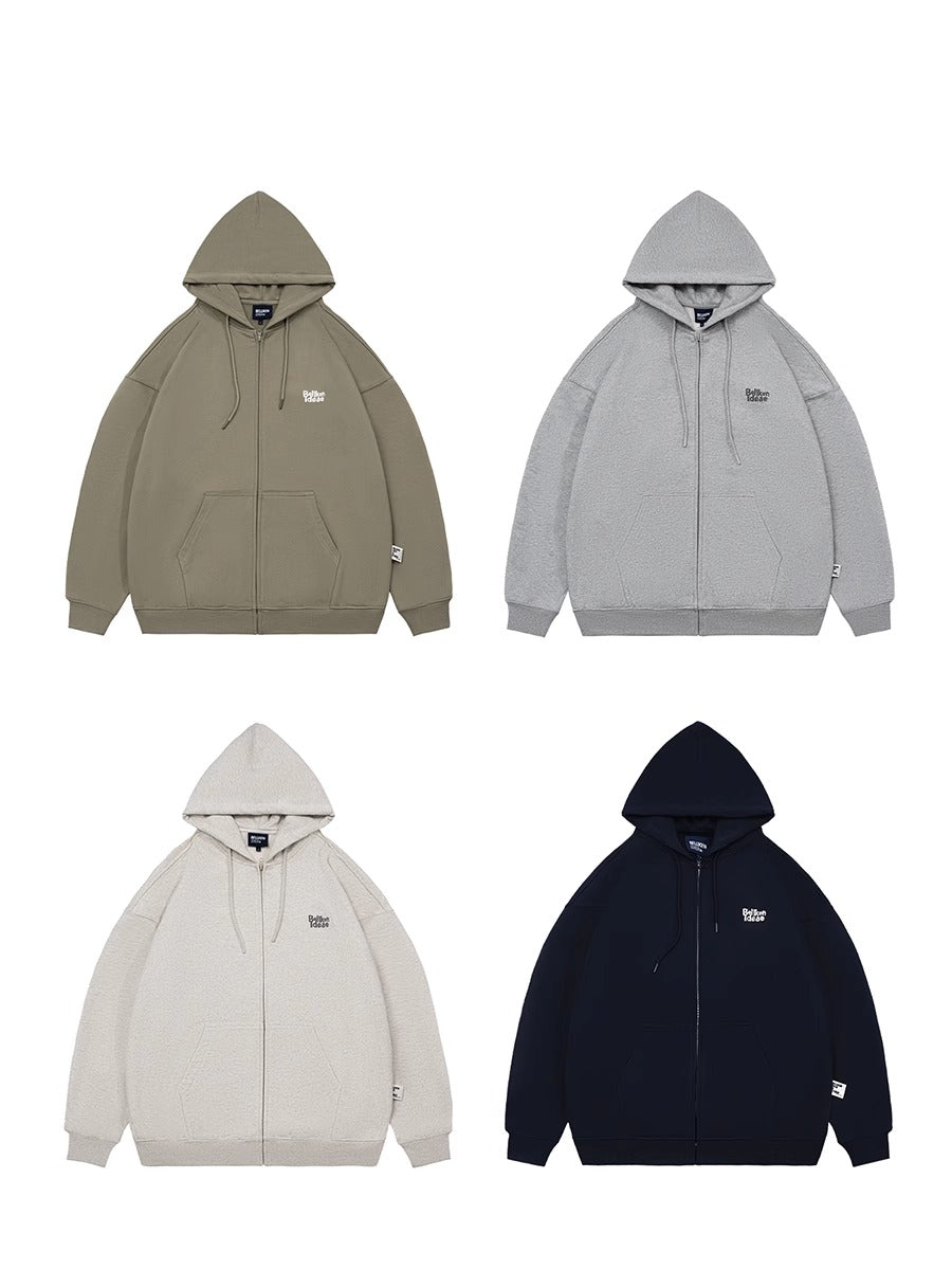 BELLKENIDE Retro Cardigan Fleece Hooded Jacket