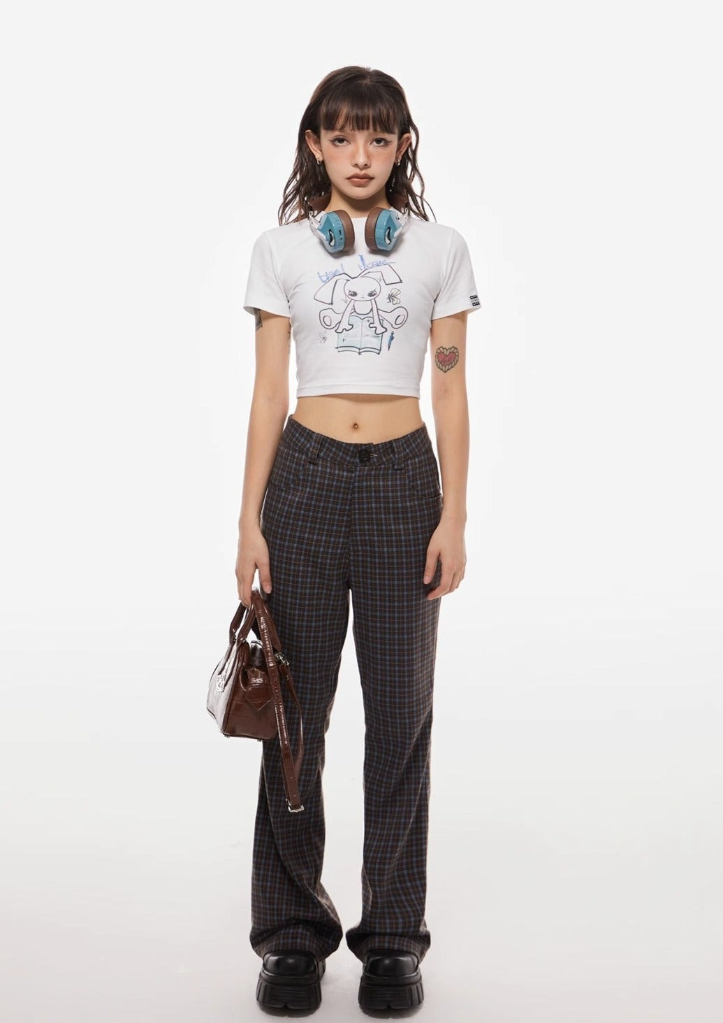 EZEK&STUDIO American Checked Loose Straight Pants