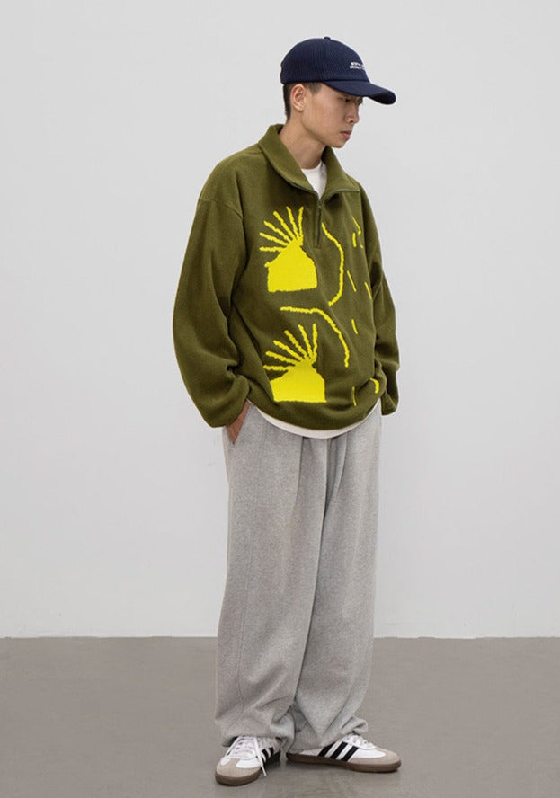 CRYING CENTER Graphic Fleece Half Zip