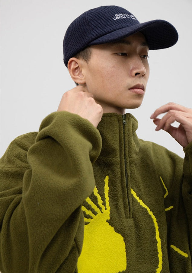 CRYING CENTER Graphic Fleece Half Zip