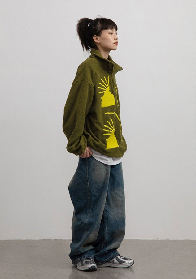 CRYING CENTER Graphic Fleece Half Zip