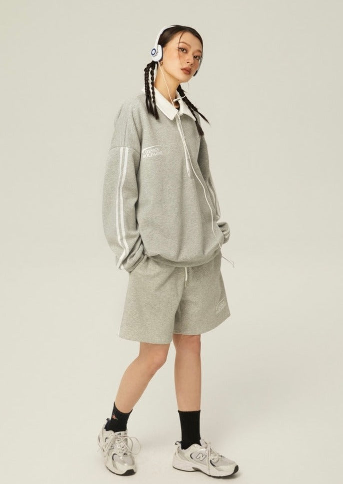 EZEK&STUDIO Half-button Collar Sweatshirt