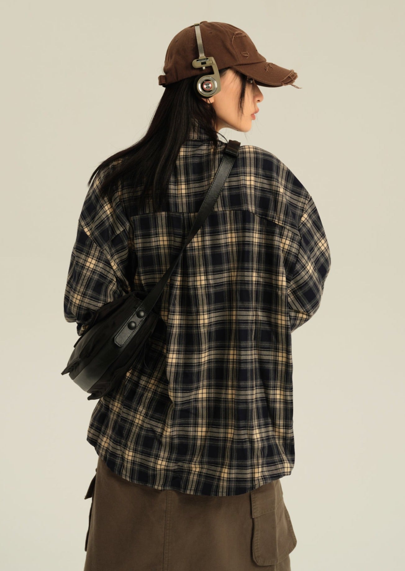 EZEK&STUDIO Casual Loose Check Shirt